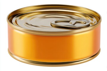 Realistic canned food with transparent background showcasing its shiny surface and pull tab