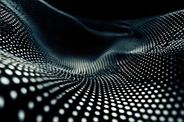 Dynamic abstract composition showcasing flowing patterns of black and white, creating depth and movement in a contemporary art style