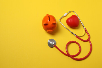 Stethoscope on the table. Medical instrument. Medical concept. Healthcare. Health Day. Doctor's equipment. Cardiology. Heart disease. Lung diagnostics. Diagnostics of respiratory inflammation.
