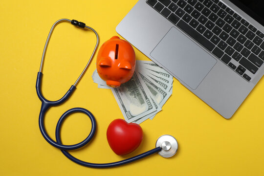 Stethoscope on the table. Medical instrument. Medical concept. Healthcare. Health Day. Doctor's equipment. Cardiology. Heart disease. Lung diagnostics. Diagnostics of respiratory inflammation.
