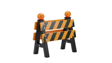 Construction Barrier with Orange Lights