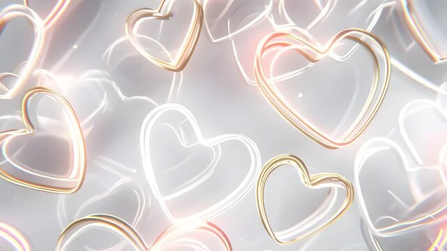 Gold and silver heard shaped video motion for valentin or romantic event