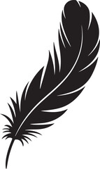 Obraz premium Feather Silhouette – Feather Vector Black on White”