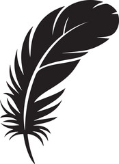 Obraz premium Feather Silhouette – Feather Vector Black on White”