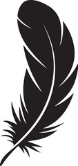 Obraz premium Feather Silhouette – Feather Vector Black on White”