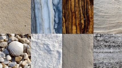 Diverse natural textures in a collage