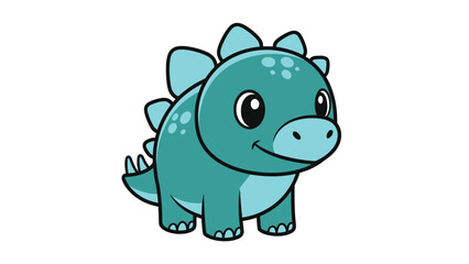 Adorable Cartoon Stegosaurus Illustration with Playful Design Elements.