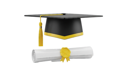 Graduation Cap and Diploma with Seal