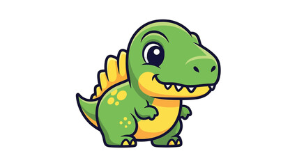 Fototapeta premium Adorable Cartoon Dinosaur Character Illustration with Playful Design.