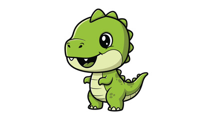 Obraz premium Adorable Cartoon Dinosaur Character Illustration with Playful Design.