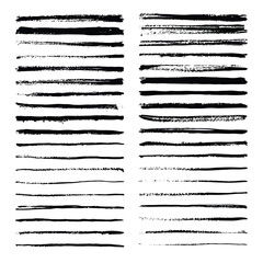 Abstract Black Hand Drawn Brush Strokes Texture Set.