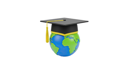 Graduation Cap on World Globe