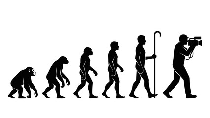 Human Evolution Silhouette Sequence – From Ape to Modern Man Vector Illustration © MST RIPA KHATUN