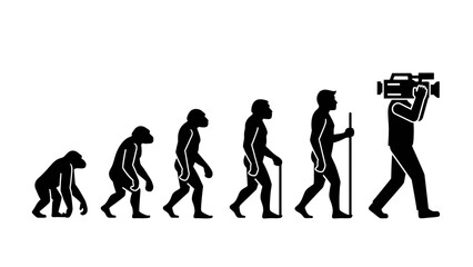 Human Evolution Silhouette Sequence – From Ape to Modern Man Vector Illustration © MST RIPA KHATUN