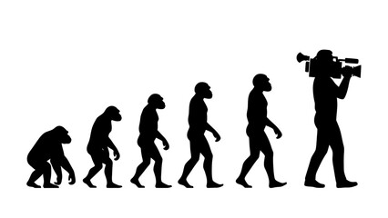 Human Evolution Silhouette Sequence – From Ape to Modern Man Vector Illustration © MST RIPA KHATUN