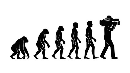 Human Evolution Silhouette Sequence – From Ape to Modern Man Vector Illustration © MST RIPA KHATUN