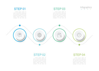 Infographic 4 options design elements for your business data. Vector Illustration.