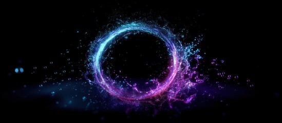 Abstract Glowing Ring of Light Particles.