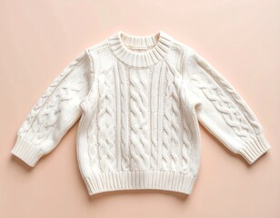 Soft Knit Baby Sweater Mockup on Pastel Background