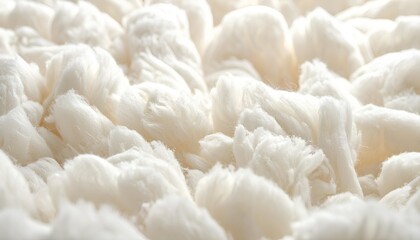 Extreme Macro Shot of Cream White Plush Sherpa Fleece Fabric Texture