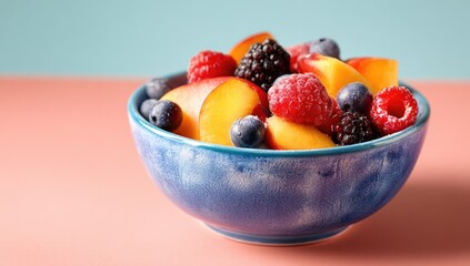 Colorful fruit salad in a bowl