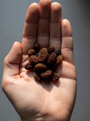 Offering of Dried Fruit A Handful of Raisins Presented with Simplicity