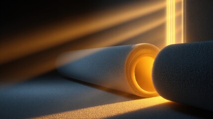 Ancient Scroll Illuminated by Golden Light Rays.