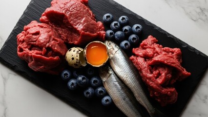 Assortment of high-quality protein and superfoods: Ketogenic ingredients/高品質なタンパク質とスーパーフードの盛り合わせ：ケトジェニック食材