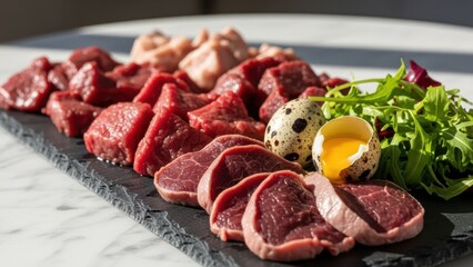 Assortment of high-quality protein and superfoods: Ketogenic ingredients/高品質なタンパク質とスーパーフードの盛り合わせ：ケトジェニック食材