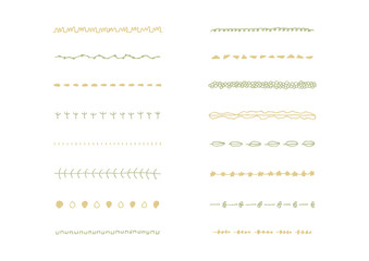 ナチュラルでシンプルな手描きのラインセット2（カラー）