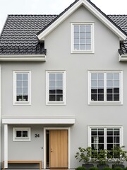 Sophisticated facade displaying architectural harmony of modern residential style