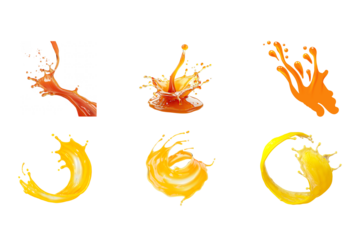 Mix Fruit Variation with splash Swirl water splash with fruits. liquid flow and a mix of fresh fruits. bursting into water in a high-speed splash Vibrant fruits splashing isolated on white background