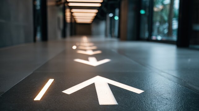 a bright illuminated pathway with clear guideposts and milestones the background softly blurred to highlight a strategic journey in a business setting