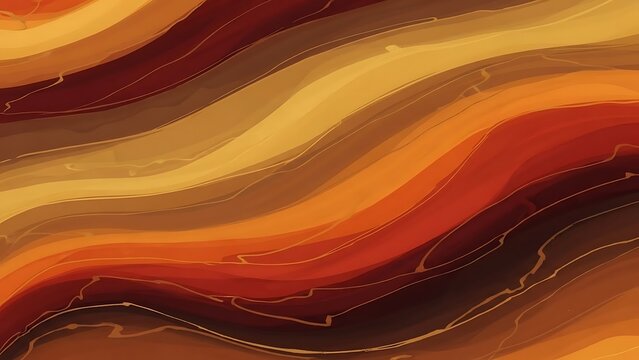 Warm Abstract Swirls and Textured Wavy Lines in Earth Tone Gradient