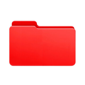 Red folder icon isolated on transparent background