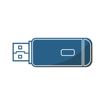 Blue usb flash drive Vector