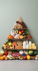 食のピラミッド：彩り豊かな健康の階層