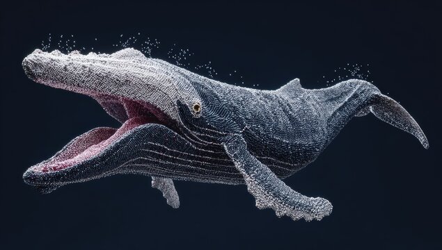 3D whale, digital art - Powered by Adobe