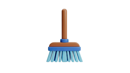 3D Rendered Cartoon Broom