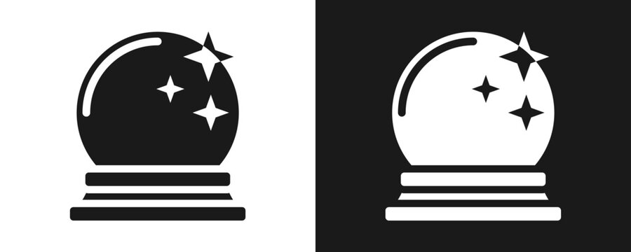 Prediction Icon Set Glyph In White And Black Background