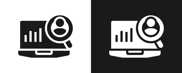 Audit Icon Set Glyph In White And Black Background