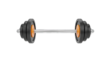 Adjustable Dumbbell with Black Plates and Orange Inserts