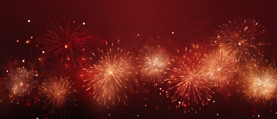 Fototapeta premium Colorful fireworks illuminating the night sky.