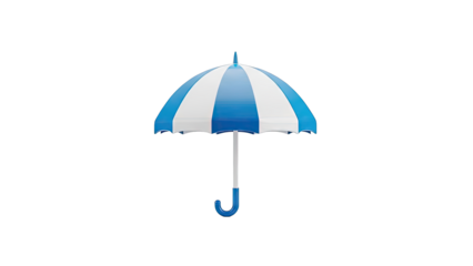 Blue and White Striped Umbrella