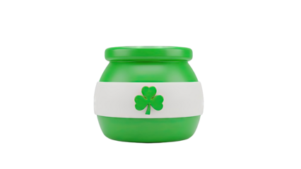Green Pot with Shamrock Decoration