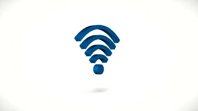 Blue Wi-Fi Signal Icon on a Minimalist Background