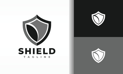 Modern Abstract Shield Logo with Leaf Element