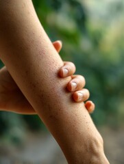 Close-up of Human Arm with Skin Rash