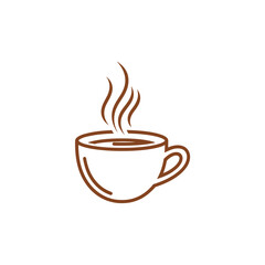 Minimalist Coffee Cup Illustration with Steaming Aroma.