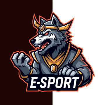 Wolf Shaman Esport Mascot Logo Vector